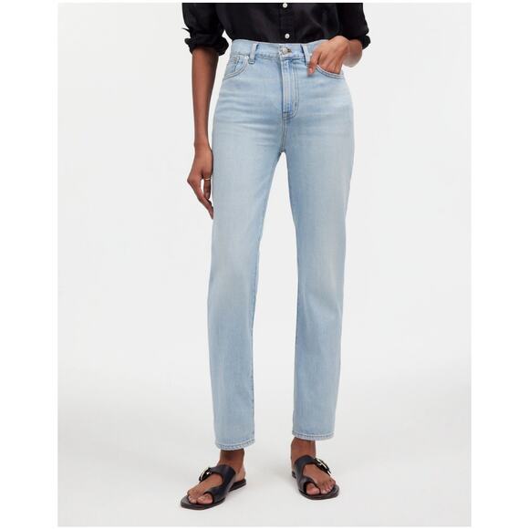 Madewell Light Blue Straight Leg Jeans - Picture 1 of 13